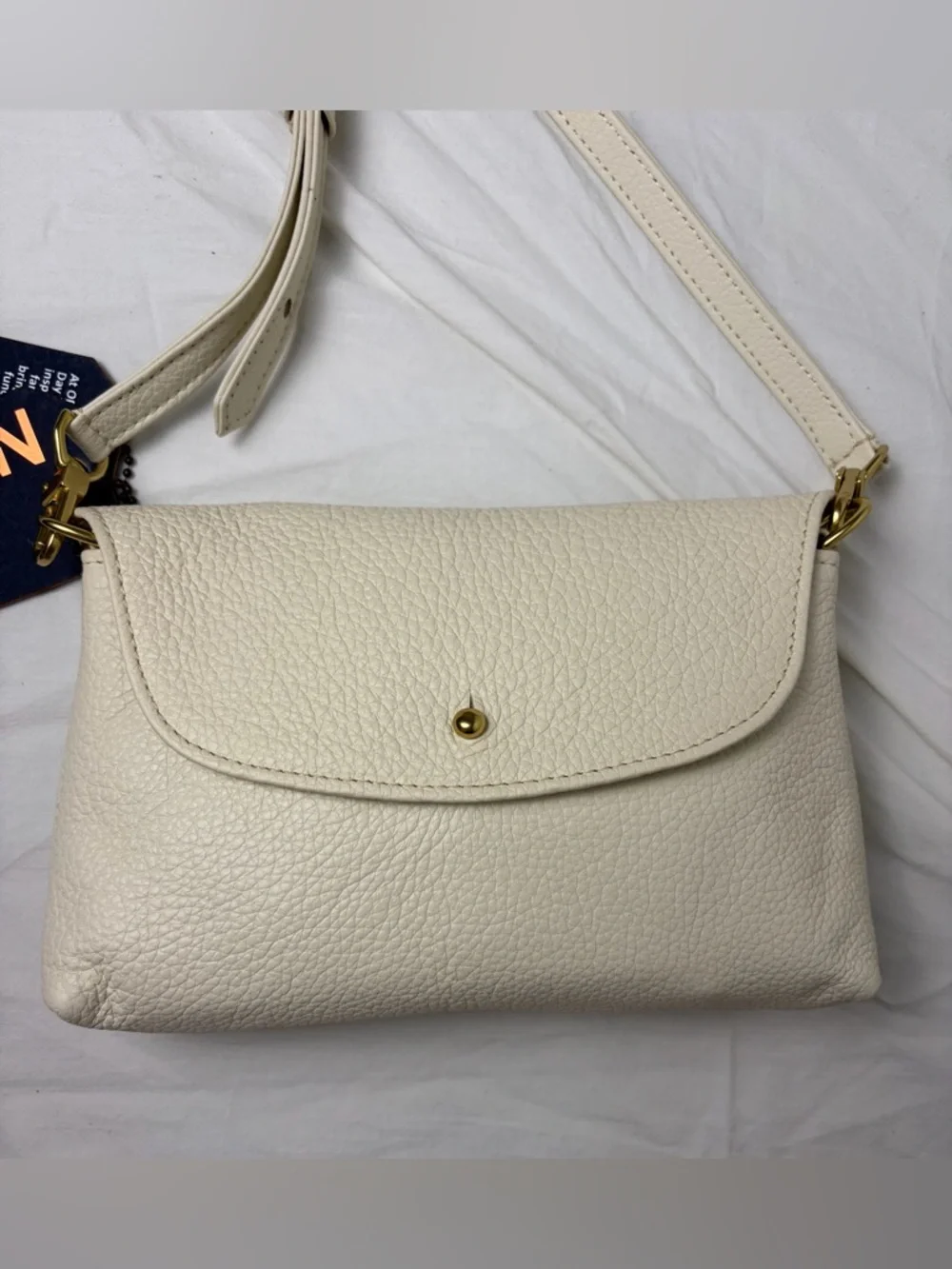 ORSYN Kaanapali Crossbody Milk Pebble Leather BNWT Made in USA🇺🇸